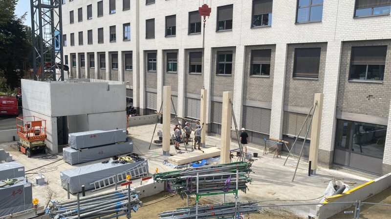Blok M plaatsen CLT-elementen gestart
